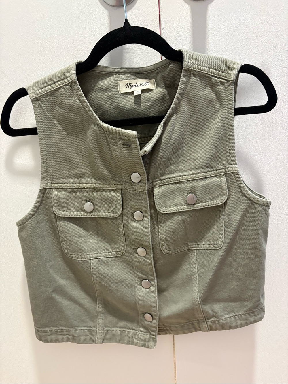 Madewell Olive Green Cropped Utility Tank Vest